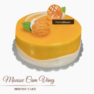 Bánh Gato Mousse Cam Vàng 8"